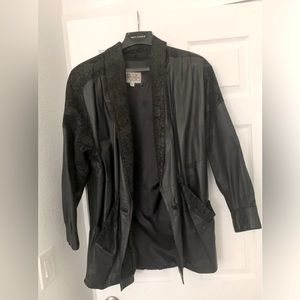 Vintage Wilson’s Pelle Studio Black Leather Coat Jacket Size Large